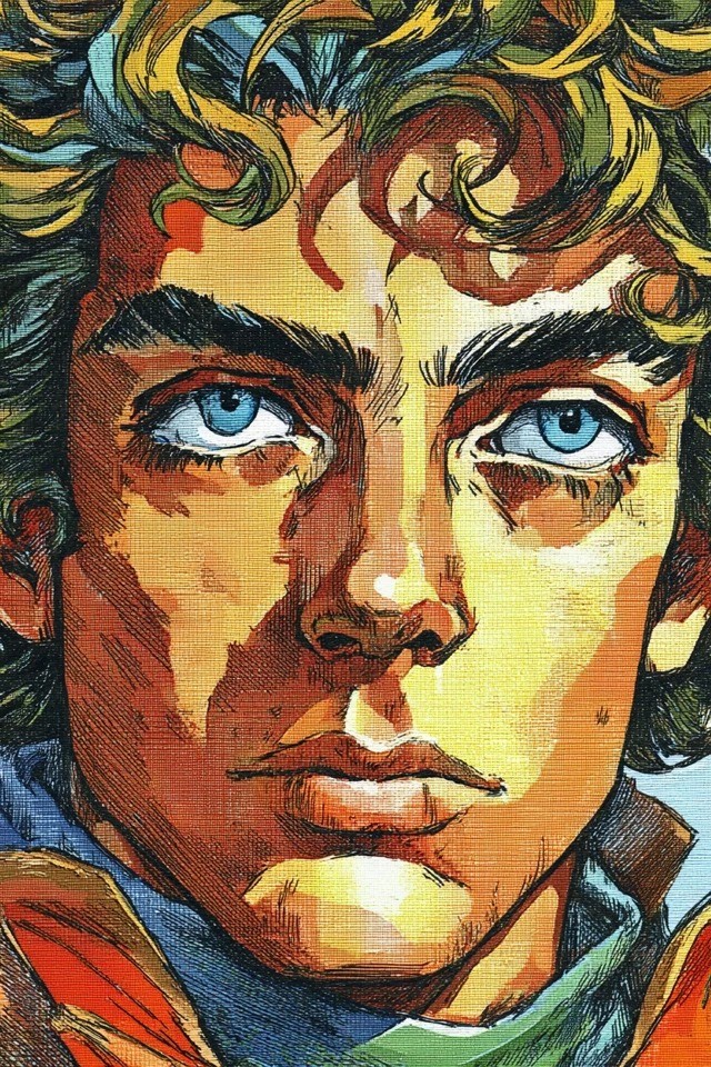 Vintage Comic-Illustration mit gewagtem Kreuzschraffur