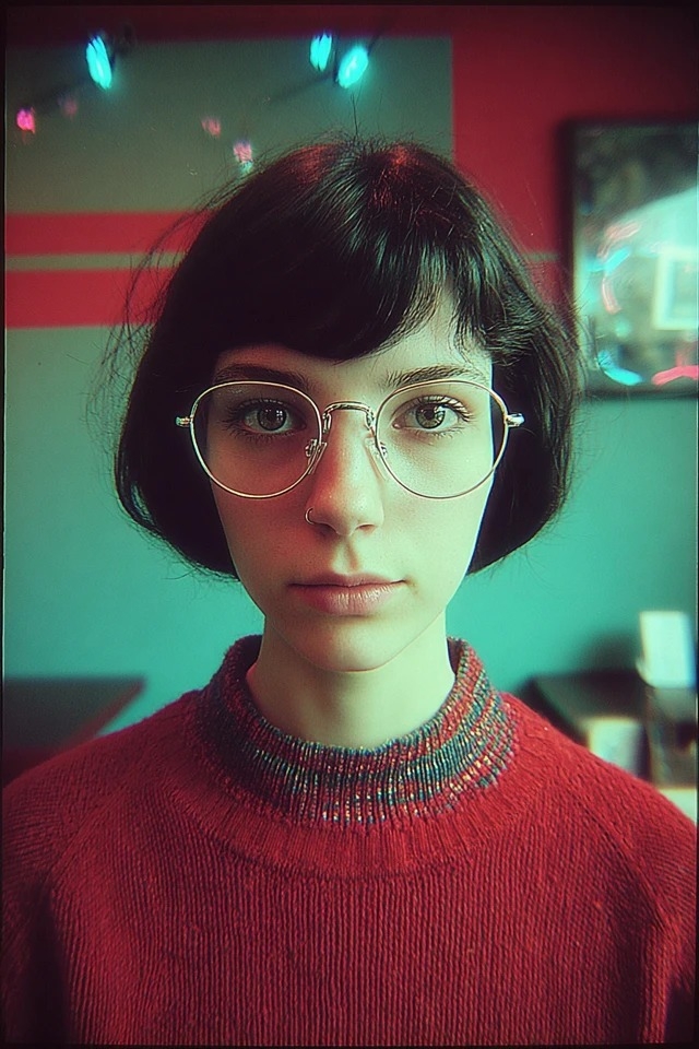 Retro-Porträt geeignet für europäische Kunstfotos der 1970er Jahre