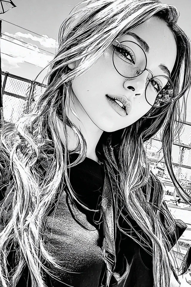 Estilo de mangá monocromático de alto contraste adequado para capas de novelas gráficas e branding de streetwear