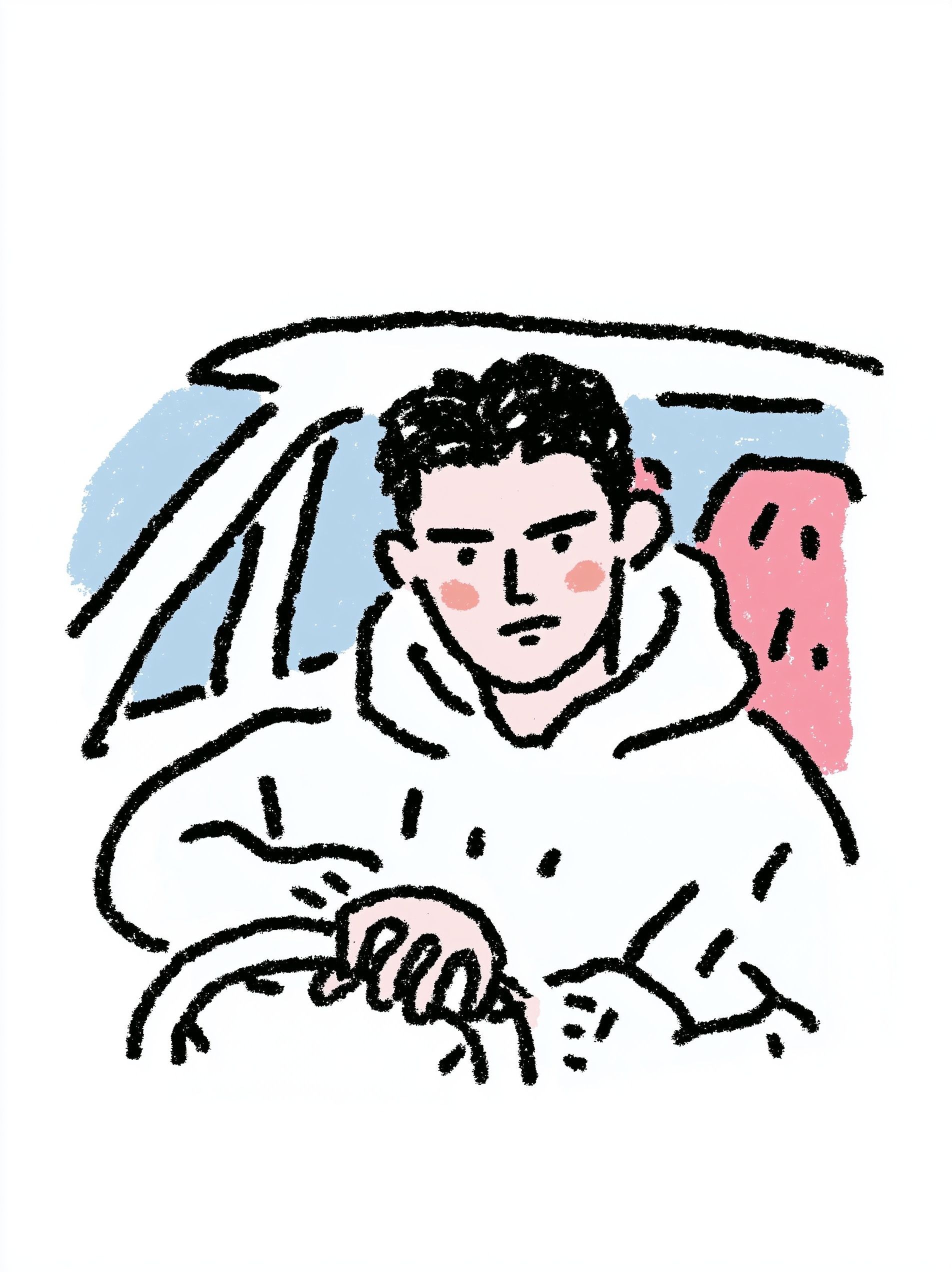 A cool boy in a beige hoodie sitting in the driver's seat