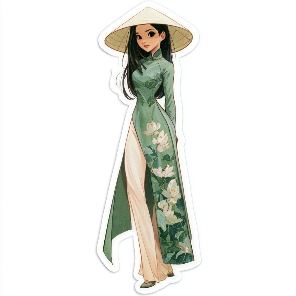 An elegant Vietnamese woman in a traditional silk ao dai