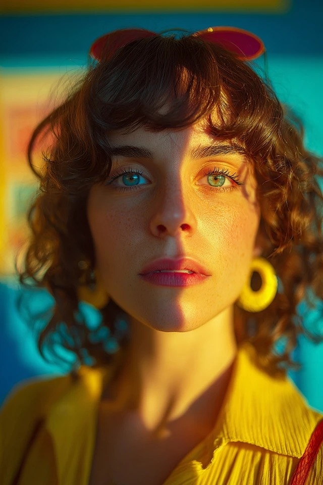 Retro warm-cool contrast, golden hour glow