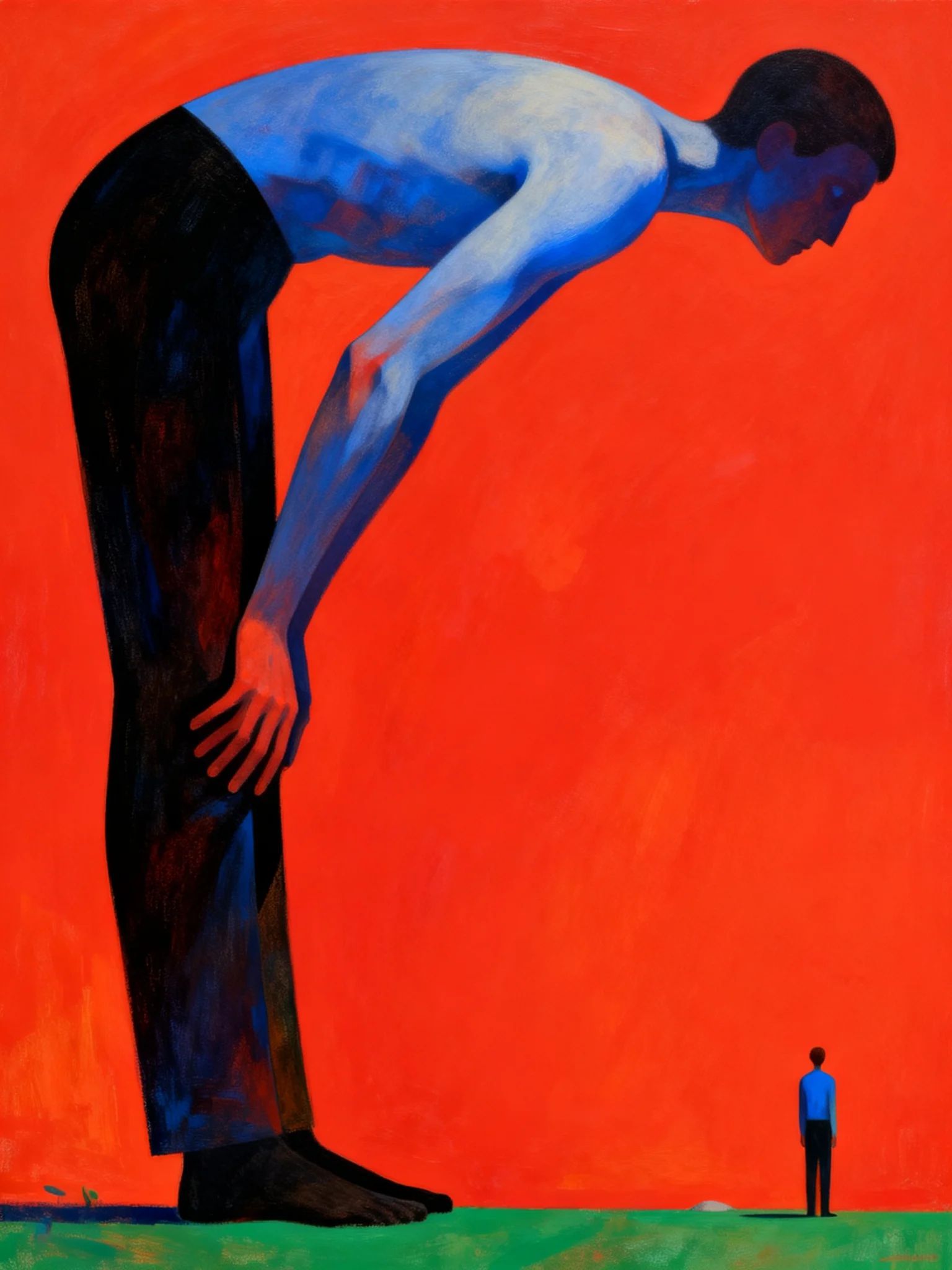Avantgardistische Kunst, die Minimalismus und absurde Themen verbindet