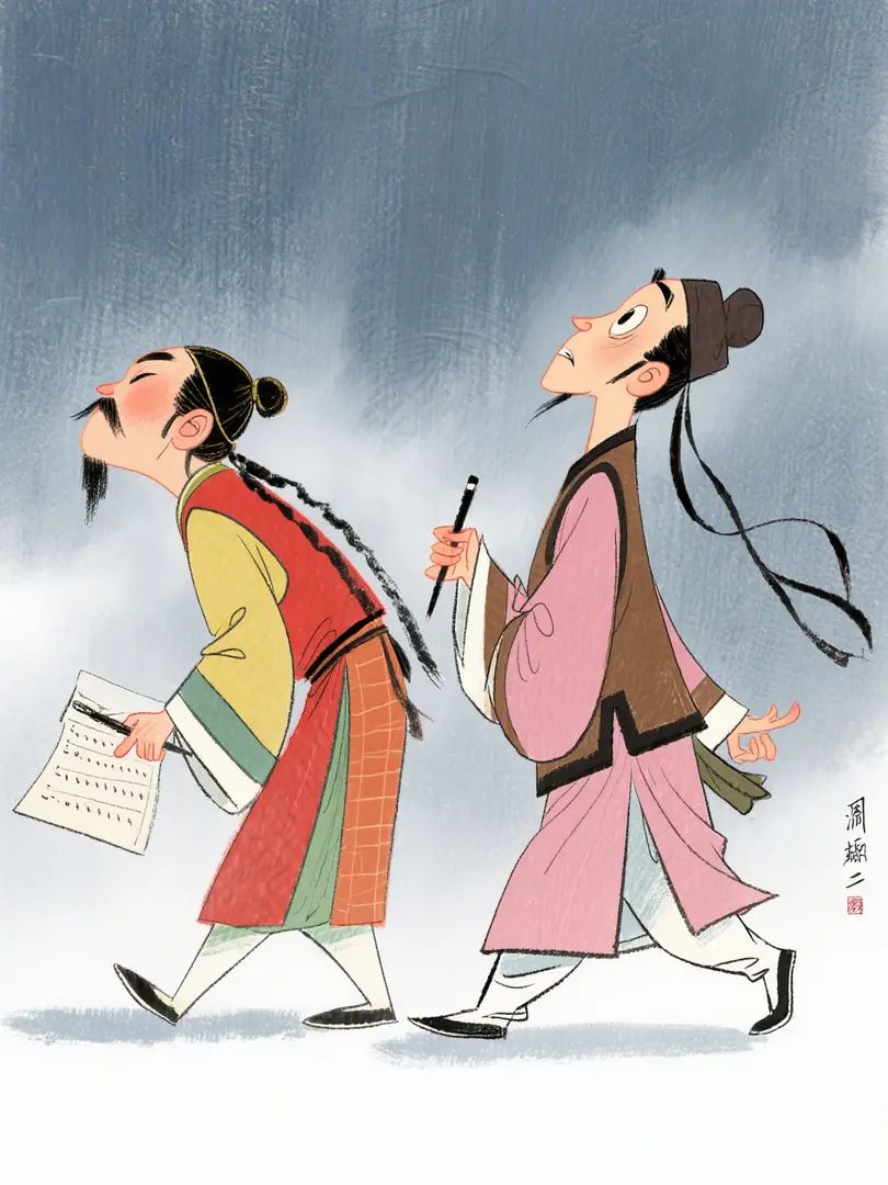 En la ilustración de alta costura, los personajes muestran formas y figuras contrastantes