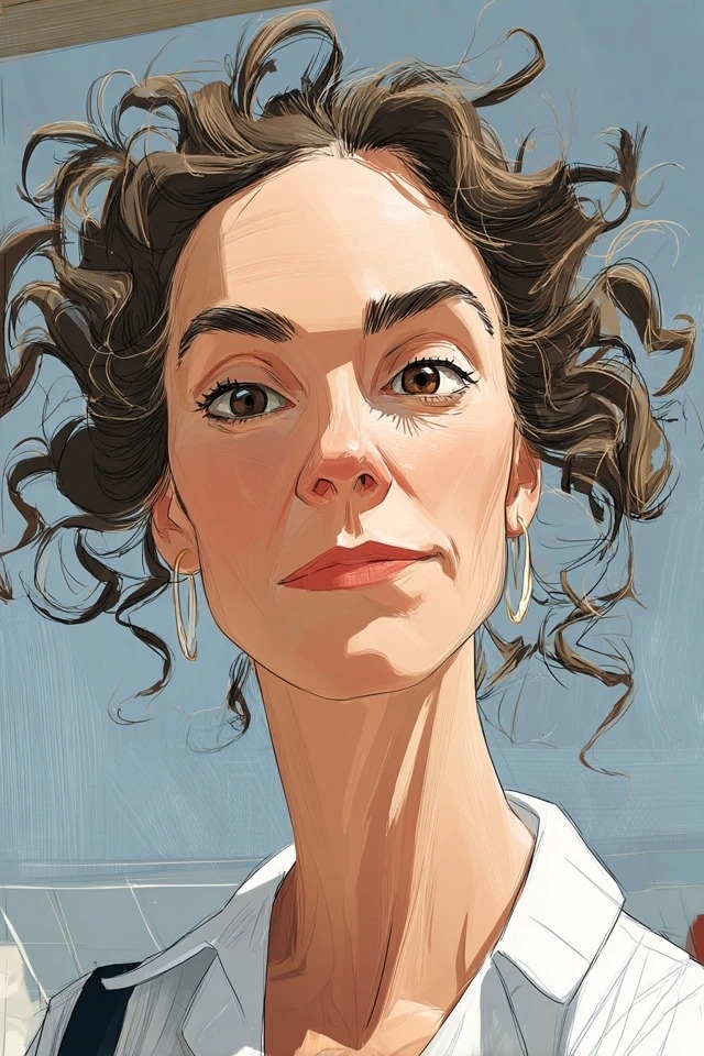 Ilustración digital pictórica con tonos cálidos y apagados