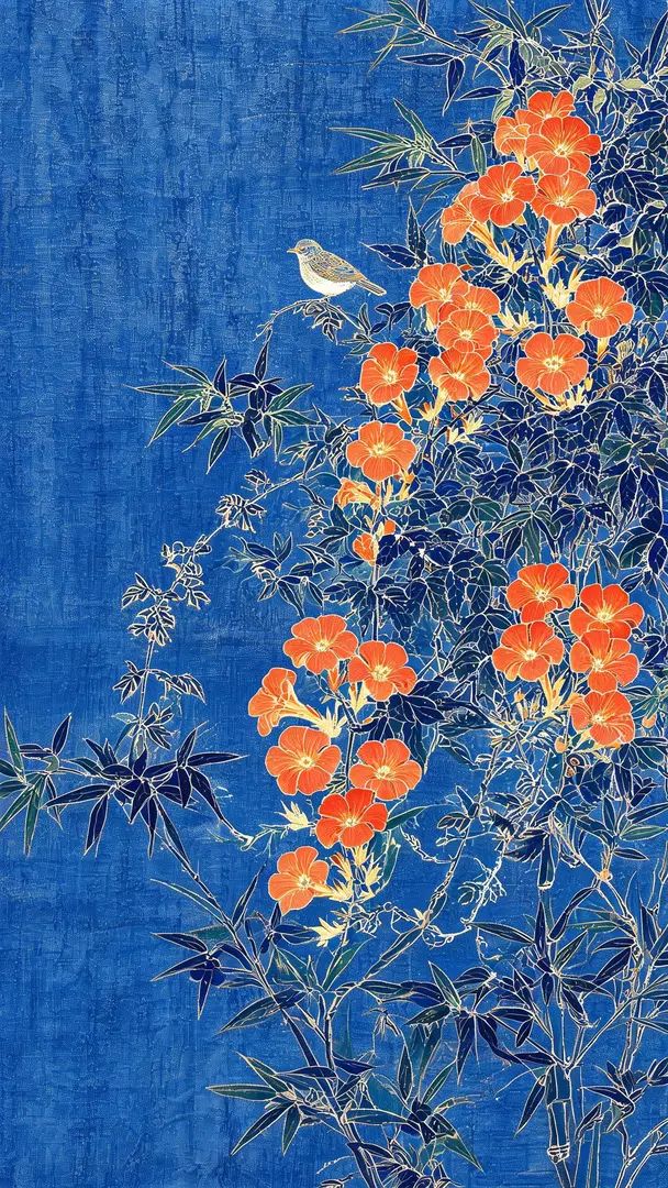 Das Plakatdesign zeigt ein extravagantes Kunstwerk eines Bambusvogels