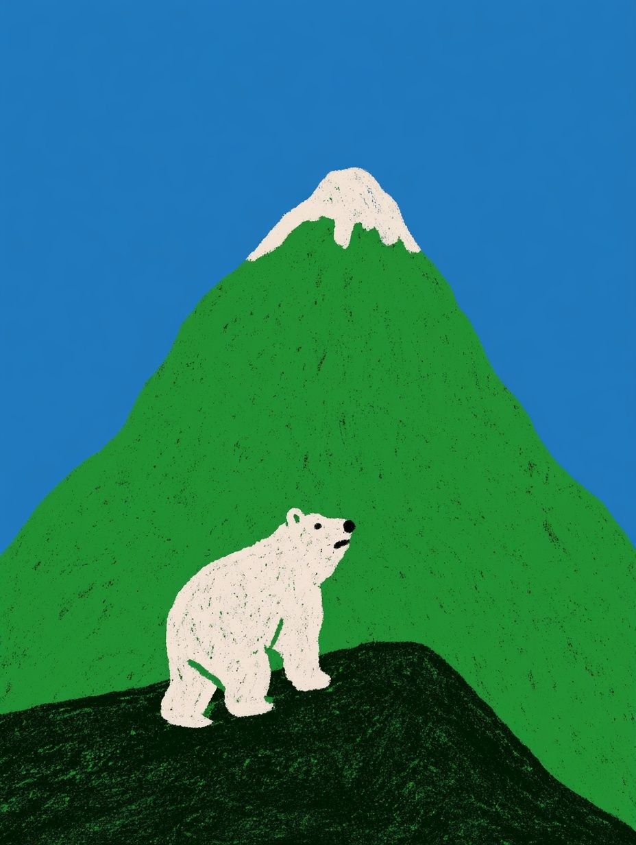 小熊爬山看风景