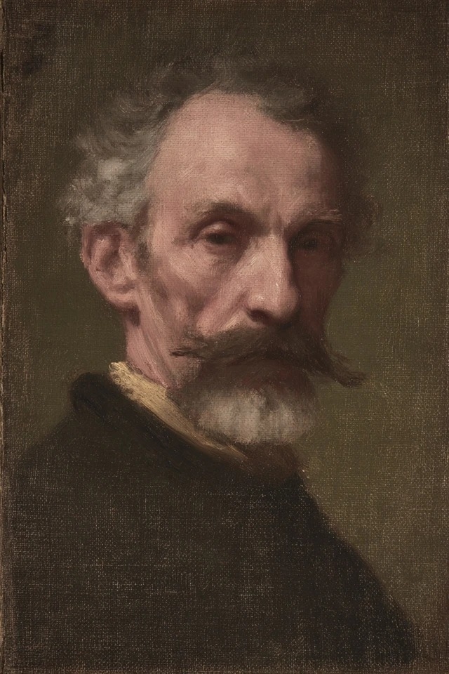 Dieses Ölgemälde zeigt eine stimmungsvolle Hell-Dunkel-Darstellung und gedämpfte Erdtöne, ideal für Galerien und Vintage-Studierzimmer