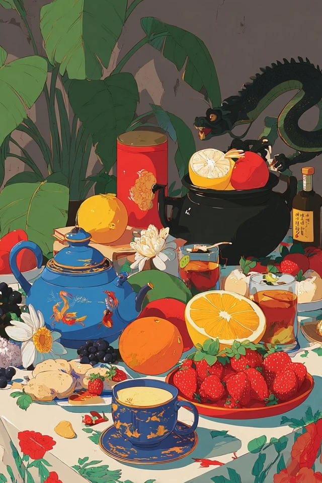 Mutige, flache Farbillustration, geeignet für redaktionelle Cover, Kinderfantasy-Bücher und Animationsfilm-Posters