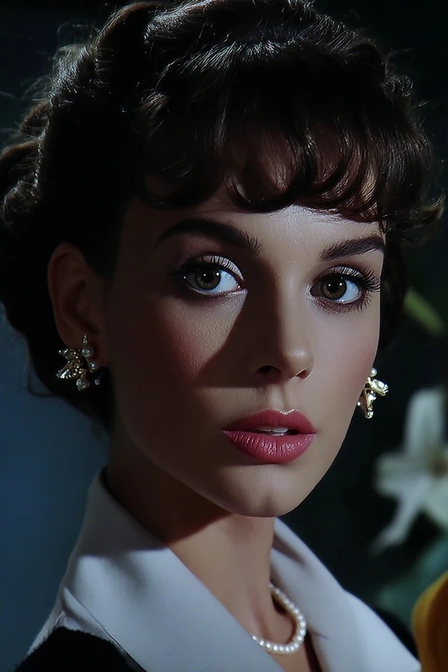 Klassischer Hollywood-Charme mit dramatischer Chiaroscuro-Beleuchtung