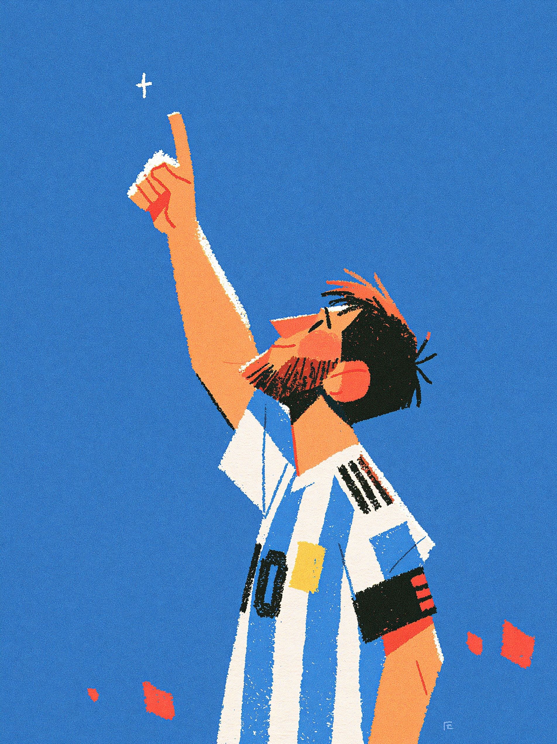 Plakatillustration zeigt Lionel Messi