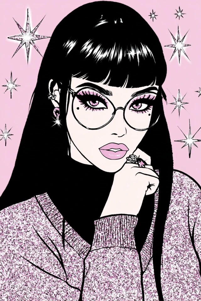 Ilustración de arte pop retro adecuada para moda y belleza