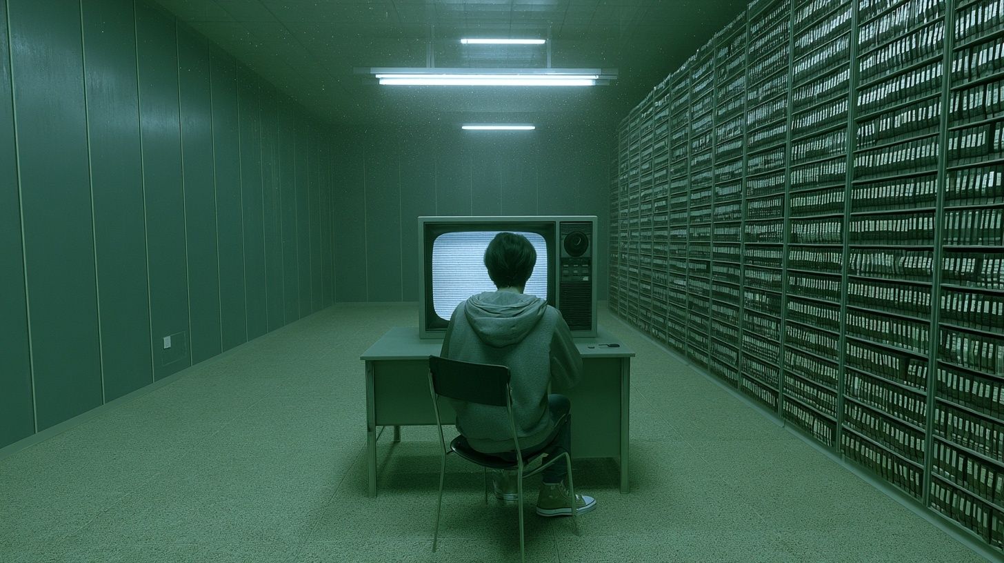 Description of extreme wide-angle gray office environment