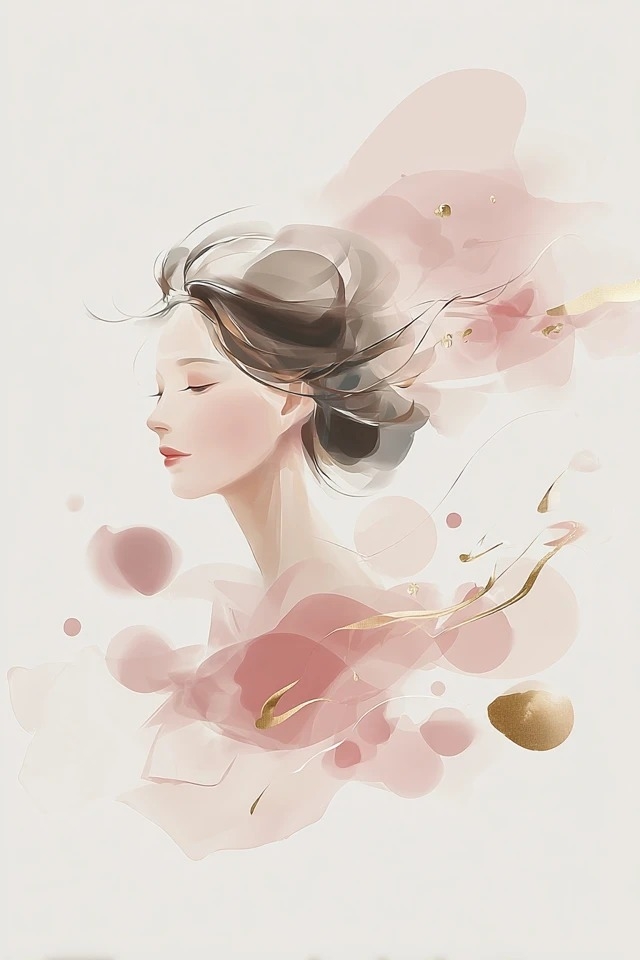 Estilo de acuarela suave adecuado para marcas de belleza de lujo