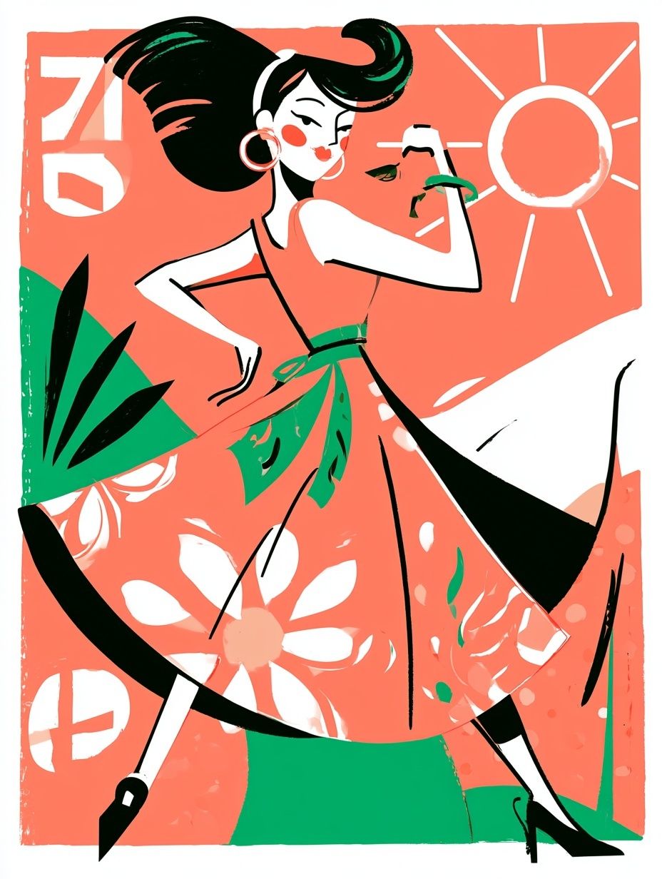 modern stylish beautiful woman dancing