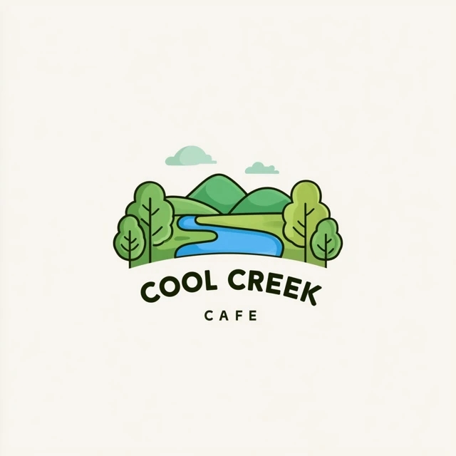 Graphic logo design for Cool Creek Cafe