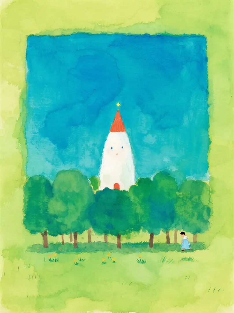 Minimal watercolor illustration depicting a dreamy fairy tale