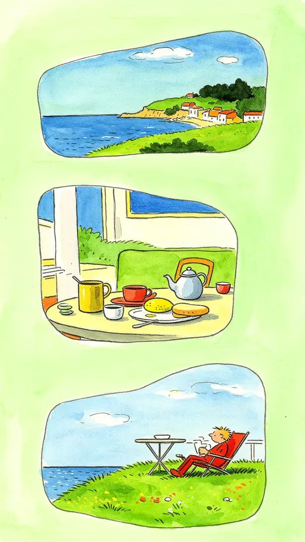 Jean-Jacques Sempé and Yishi Chen's fresh watercolor picture book illustrations convey a slow life healing feeling