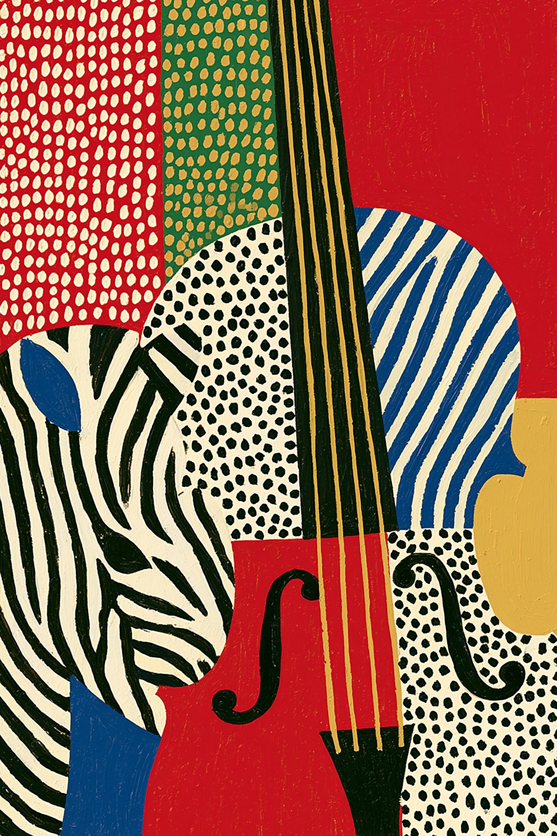 Farbiger digitales Poster eines Violins