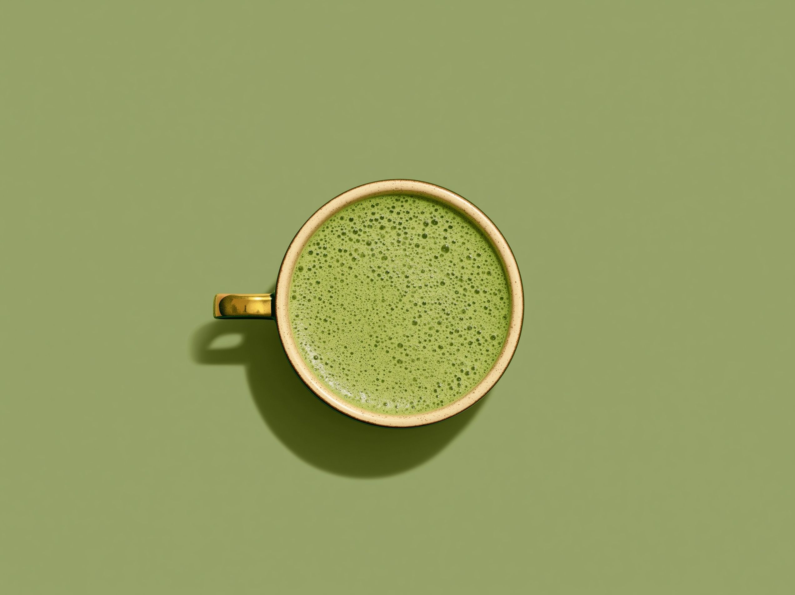 Taza de té matcha, sin fondo