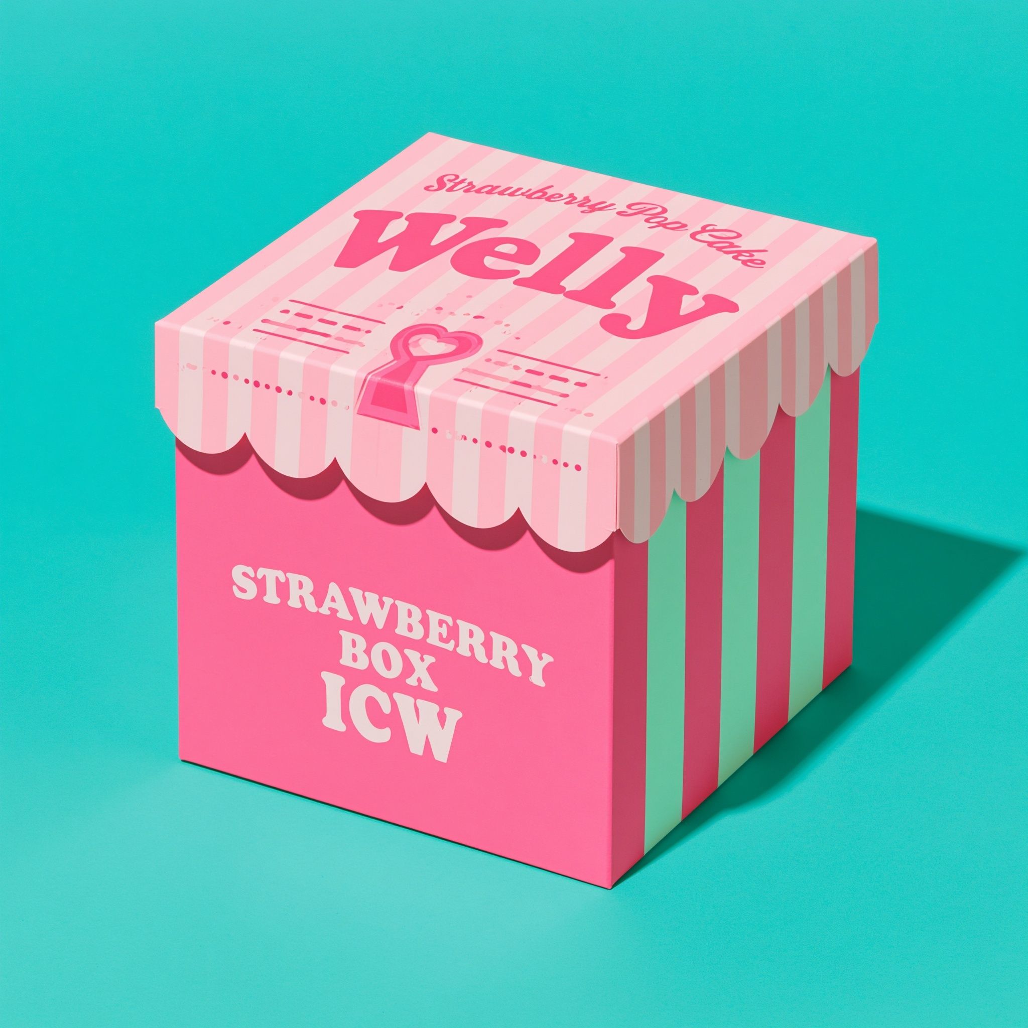 packaging design for strawberry pop cake