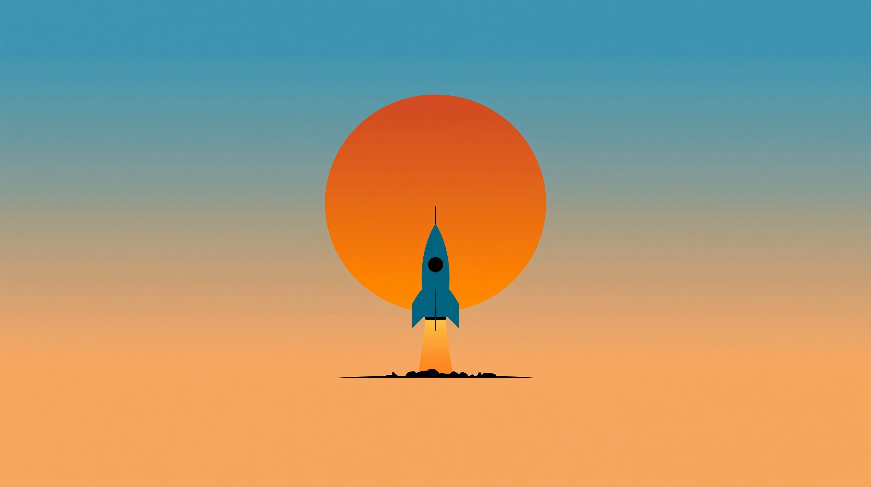 Um lindo papel de parede minimalista de espaçonave