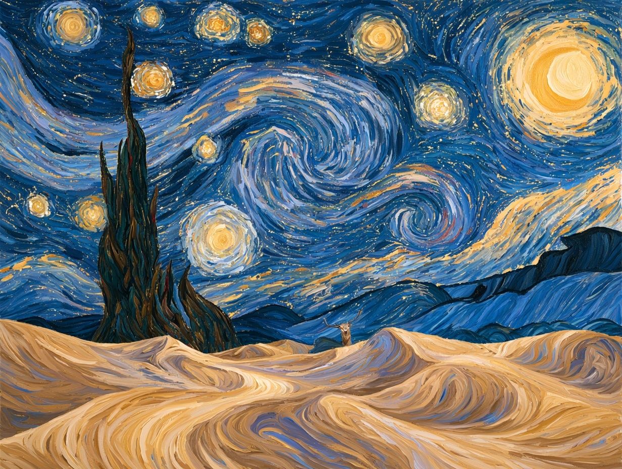 The Star and The Desert painted in the style of Vincent Van Gogh