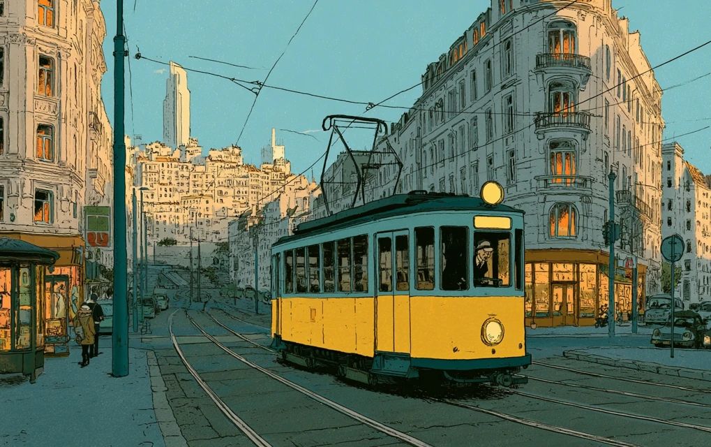 Loose sketchbook with Tintin vibes and city illustrations
