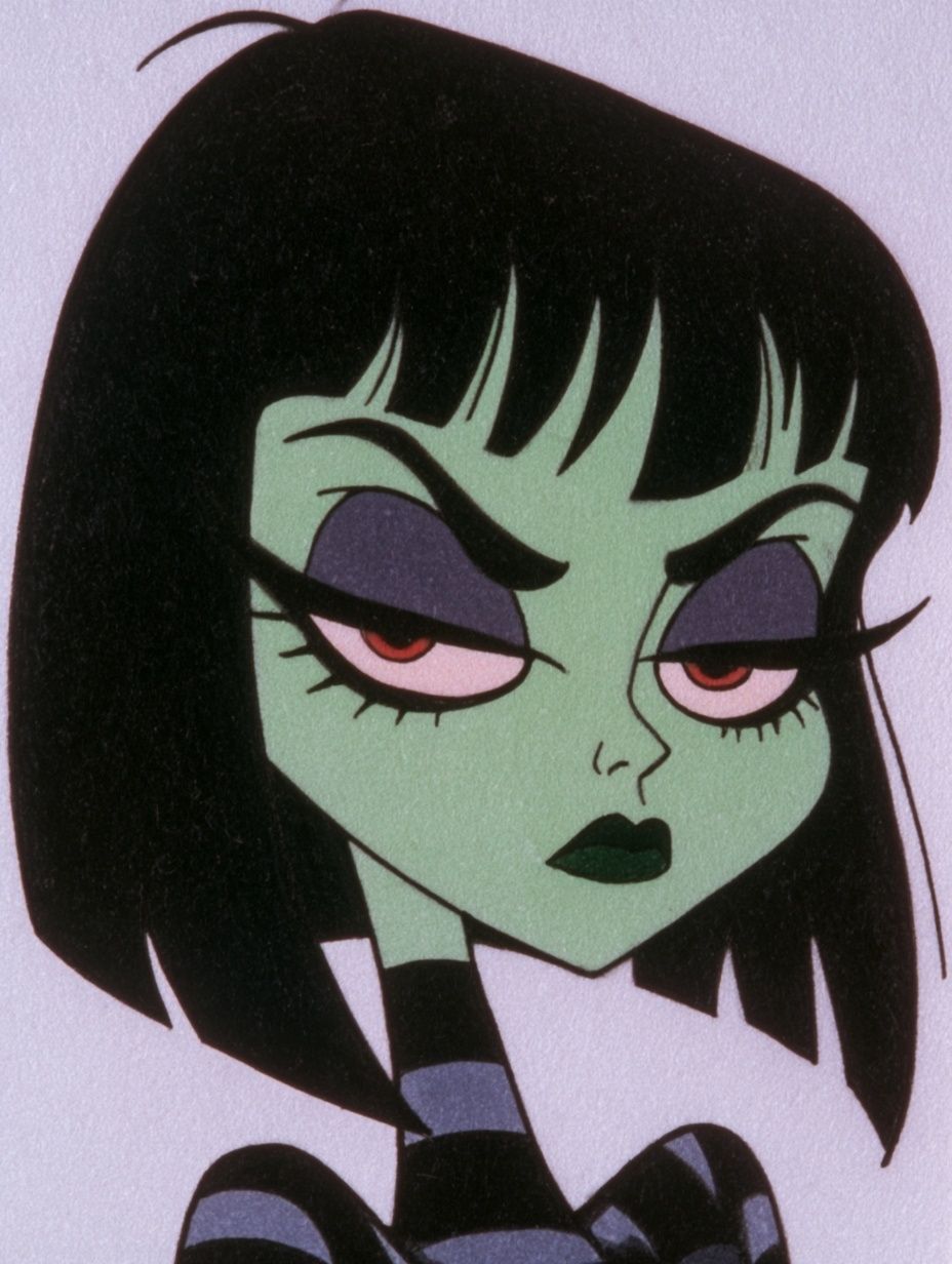 Illustration à la main de Lydia de Beetlejuice par Winona Ryder