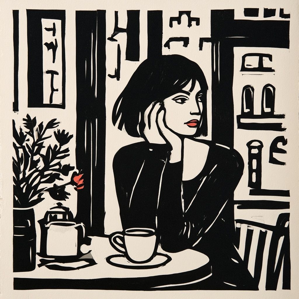 Girl in cafe