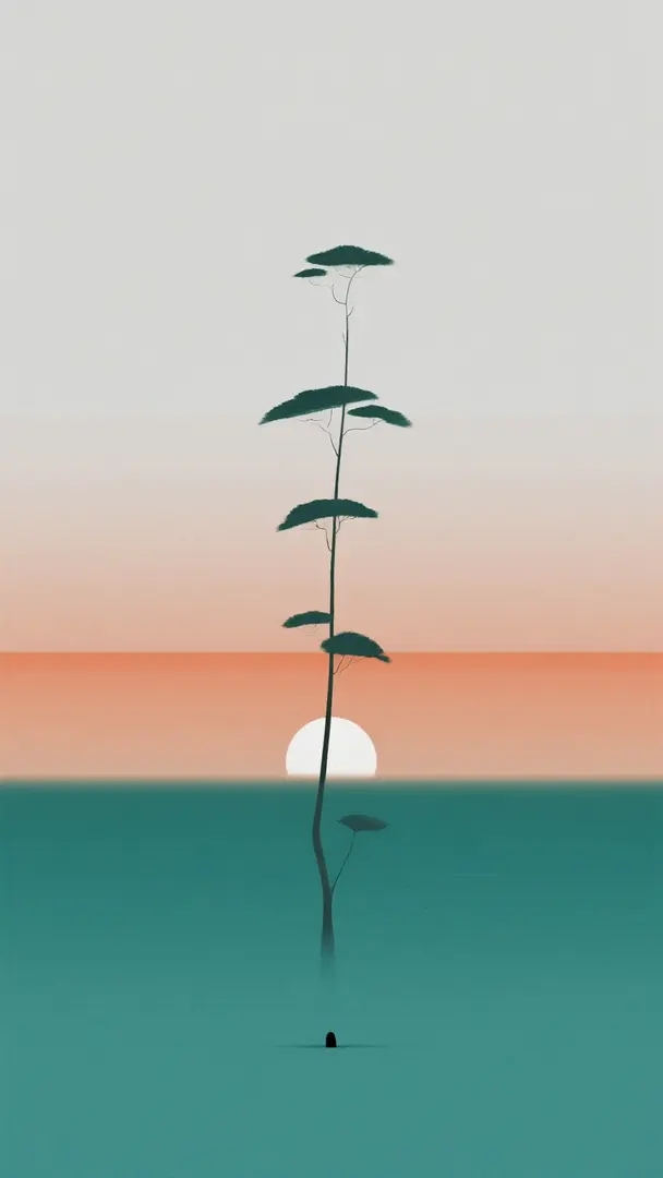 Minimalist composition showcases emotional and natural visual expression