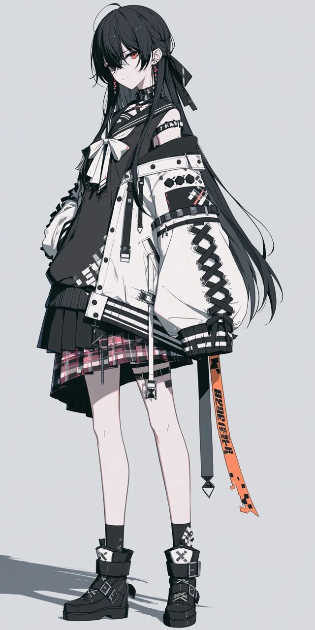 A stylish girl in a school uniform