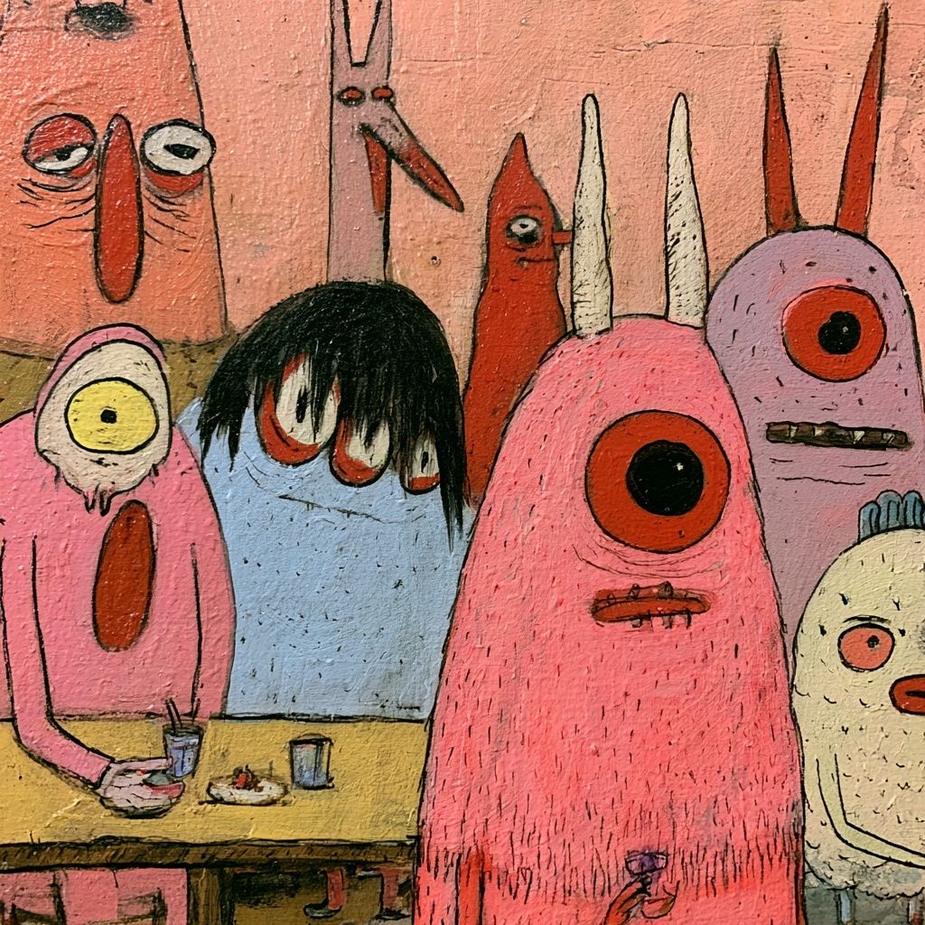 Monstruo de arte bajo extraño