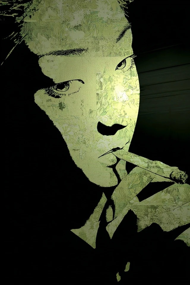 High-contrast graphic noir suitable for mystery thriller posters