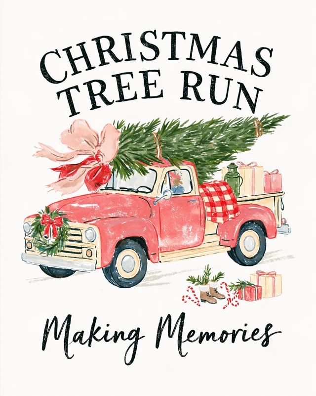 Vintage Christmas tree run graphic t-shirt
