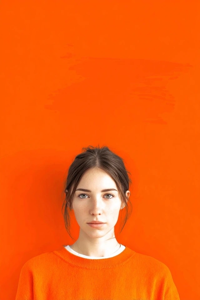 Vibrant orange dominates a bold monochromatic minimalist style