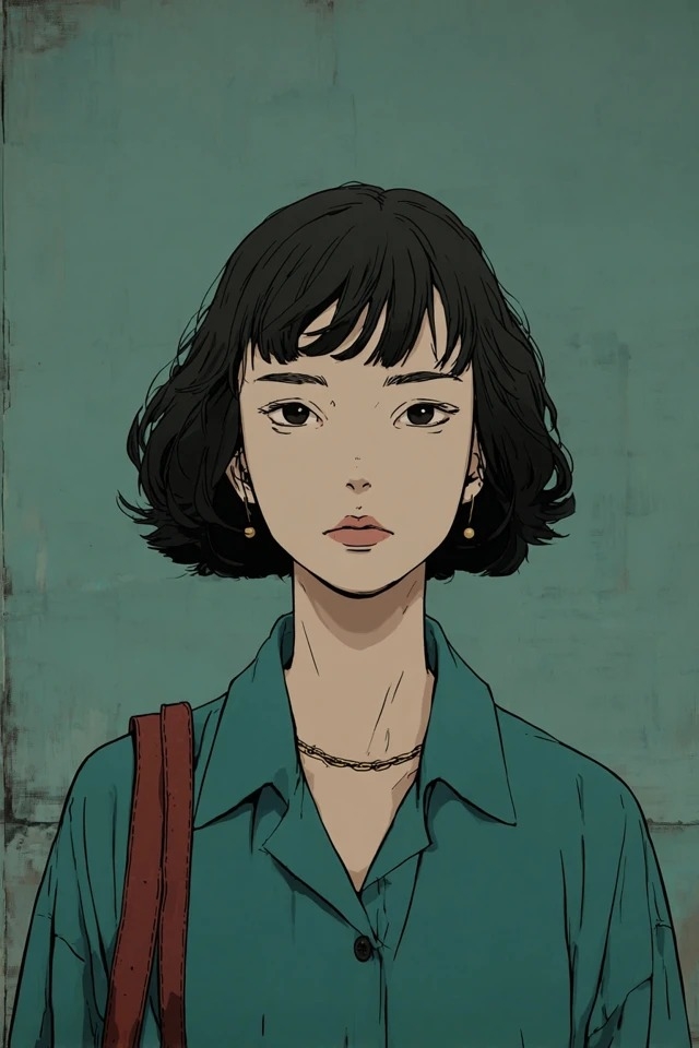 Design d'esthétique d'anime rétro atténué adapté aux magazines de mode