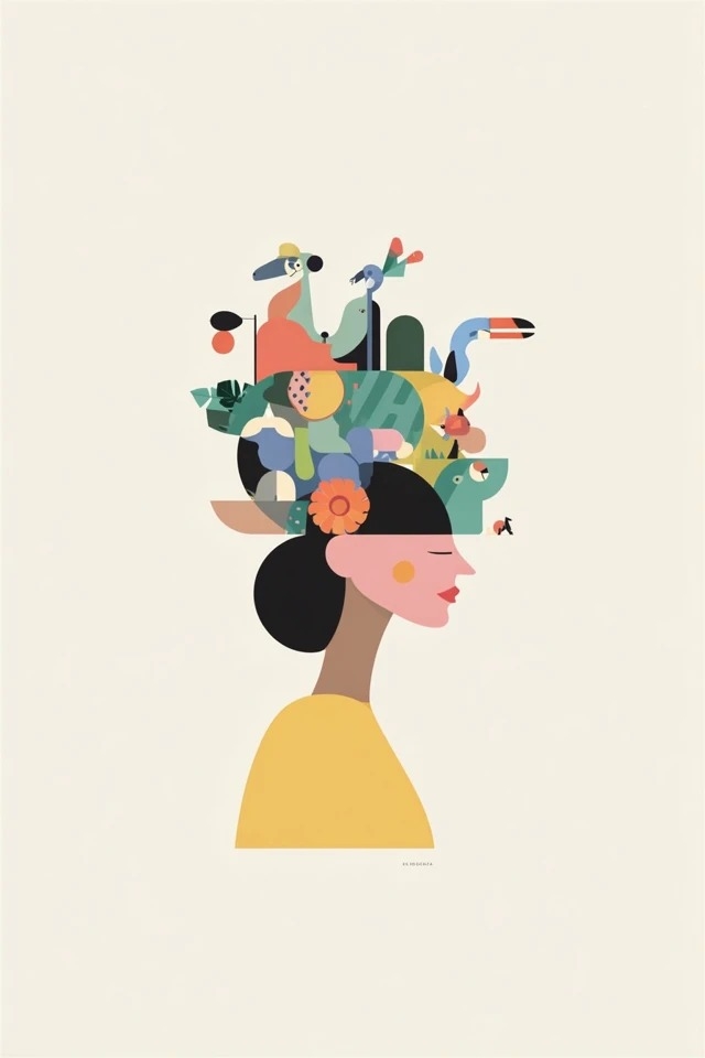 Ilustração vetorial plana com formas geométricas ousadas