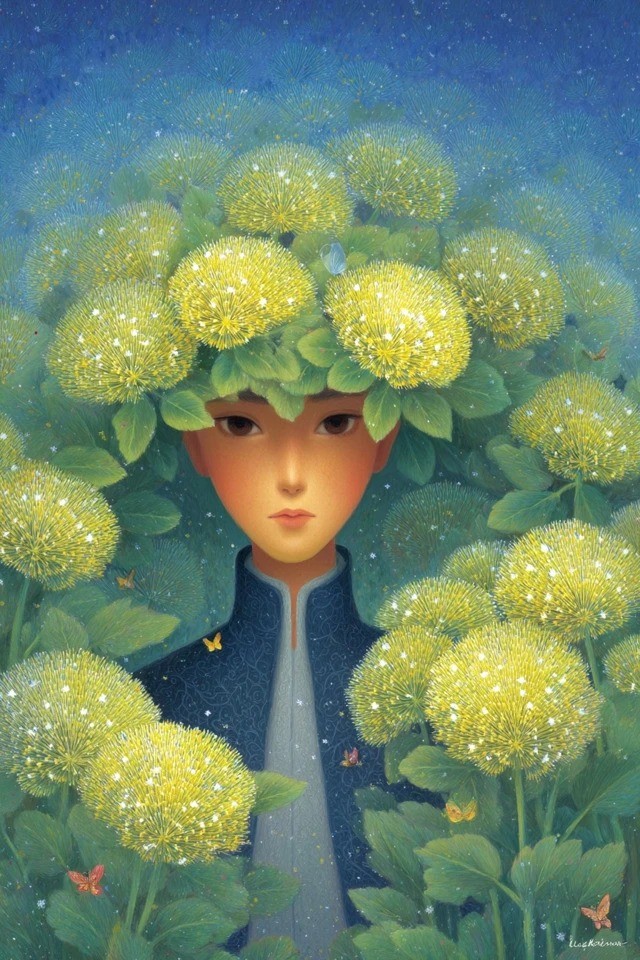Dreamy storybook illustration with soft digital painting texture