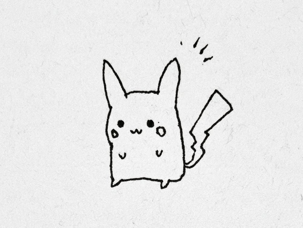A black-and-white line drawing of a small animal