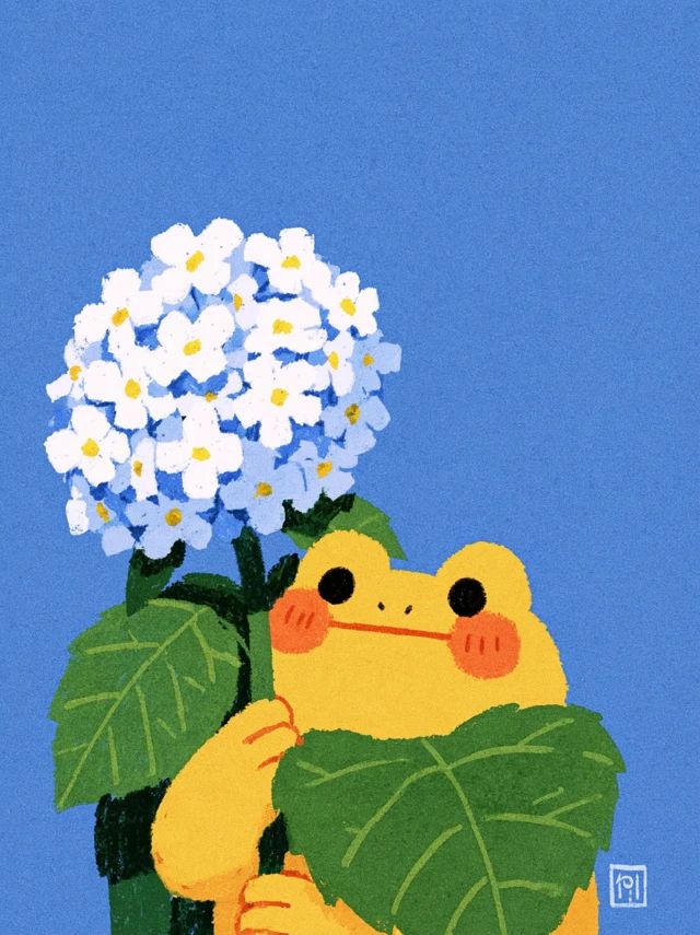 a cute yellow frog