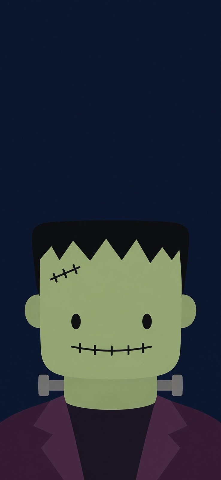 Flat cartoon Frankenstein bust