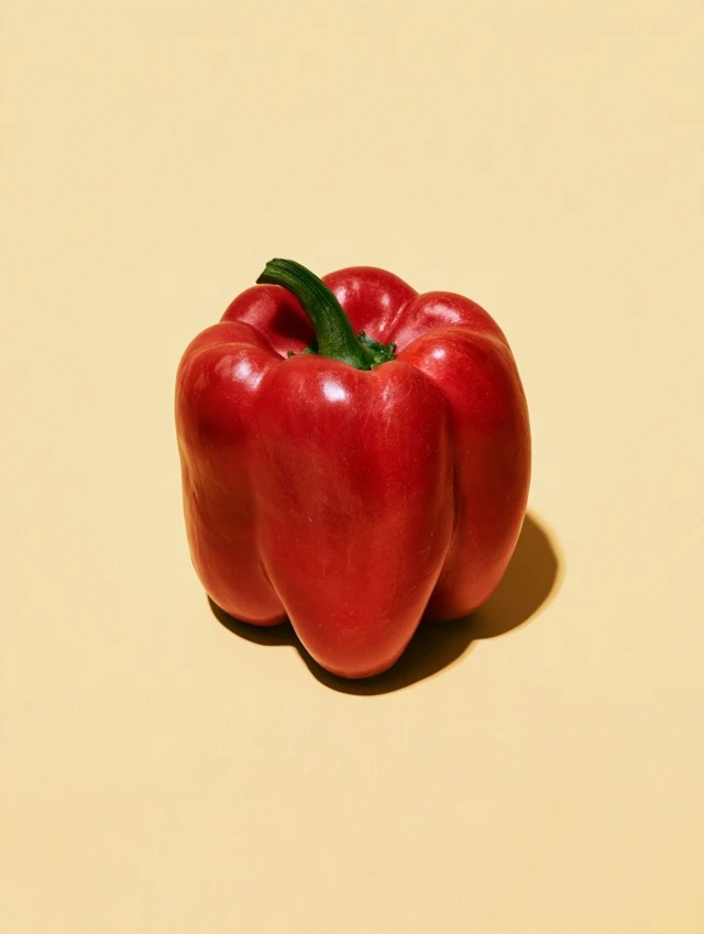 Póster minimalista de pimiento rojo fresco