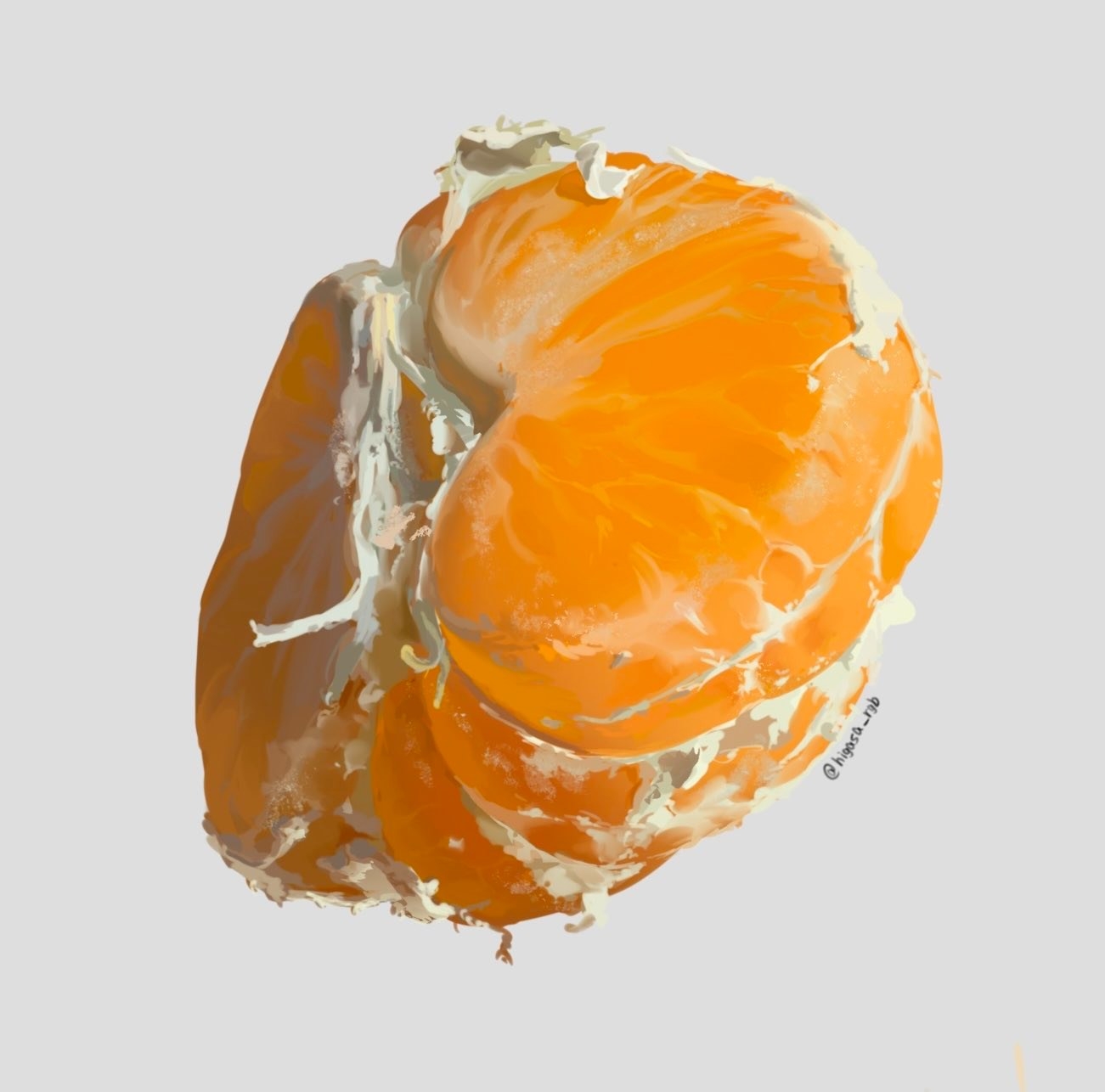 A digital illustration depicts peeled orange segments