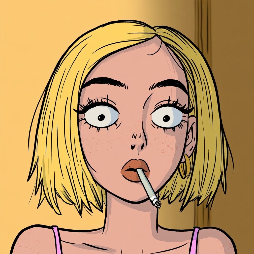 Un portrait féminin au style pop art