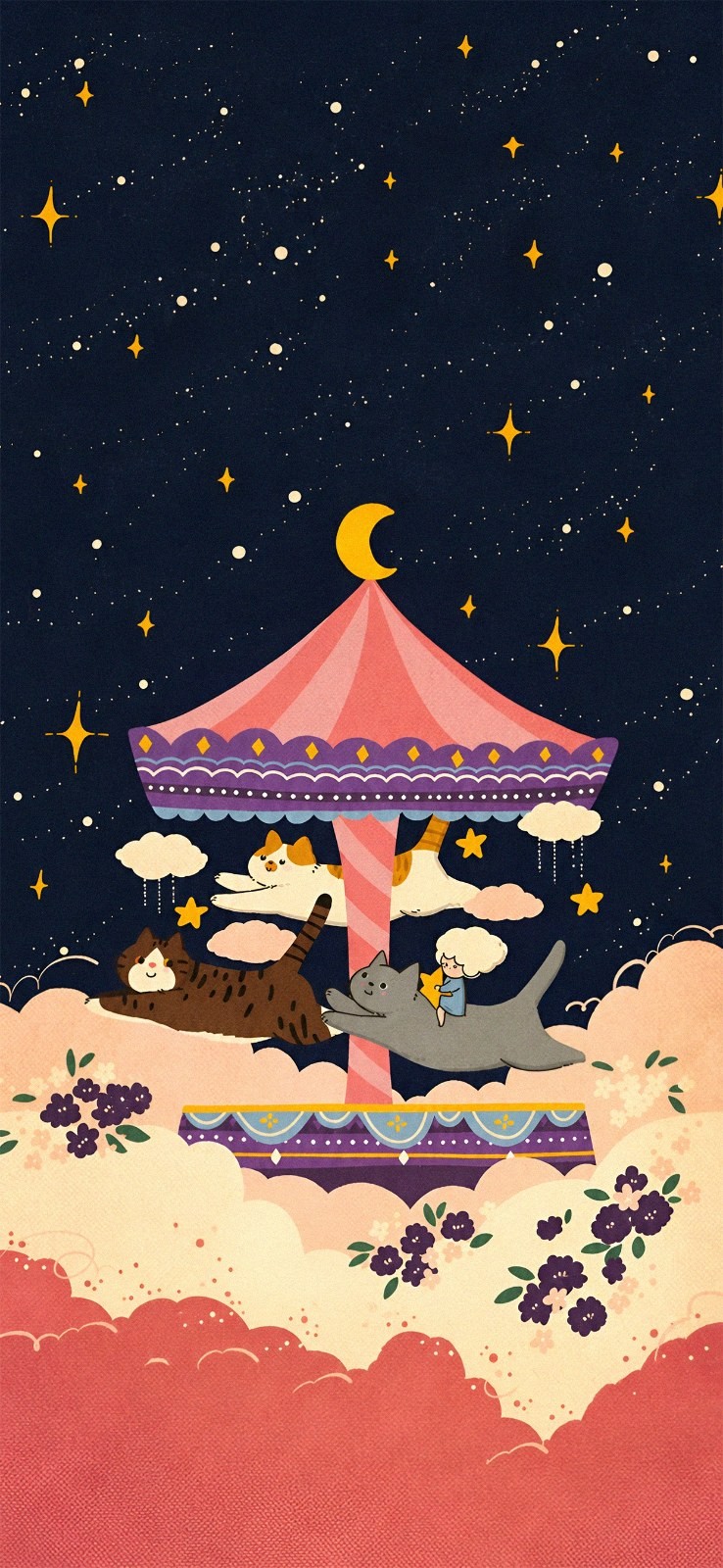 Starry Carousel Cat Fairy Tale