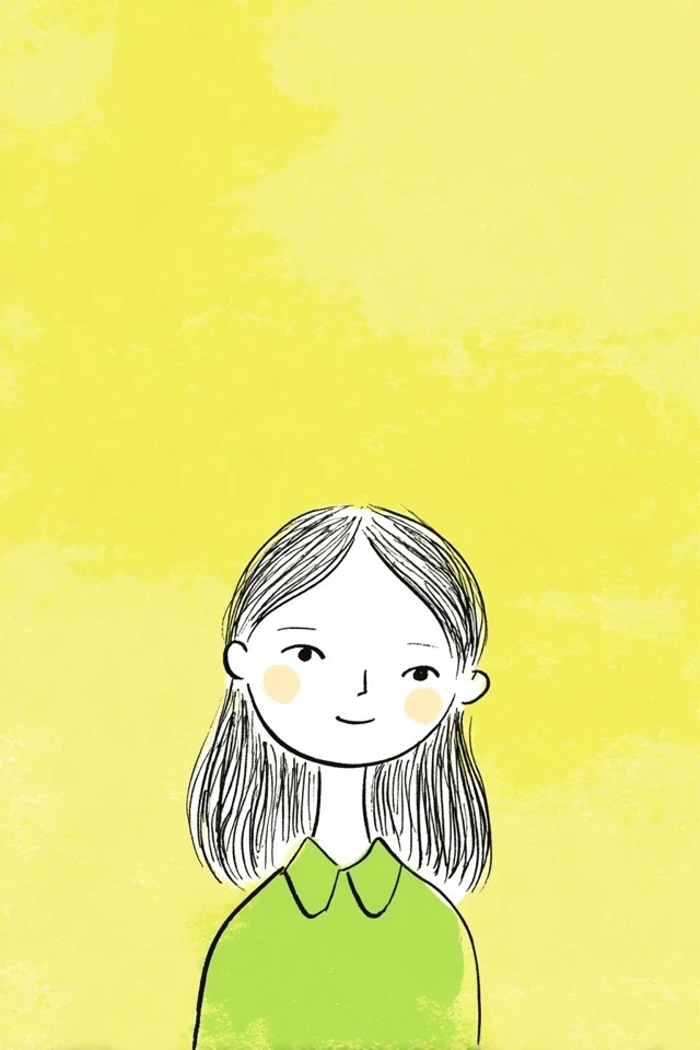 Illustration minimaliste dessinée à la main texture aquarelle fond jaune citron pour couvertures de livres jeunesse