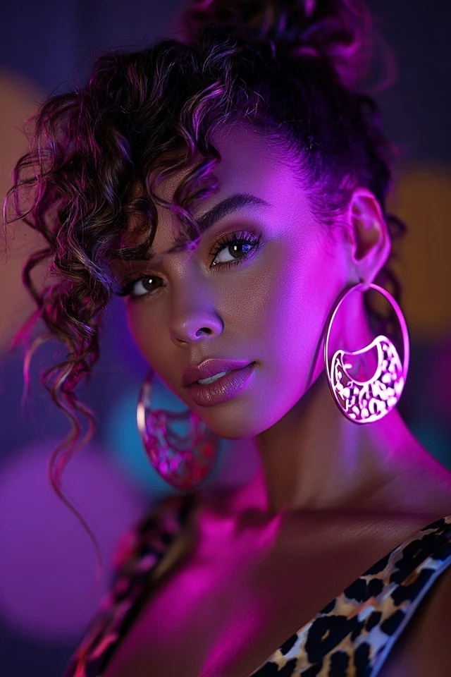Vibrant synthwave aesthetic with magenta-cyan neon, glossy textures, shallow depth of field and off-center framing for nightlife, album covers and neon-noir cinematography